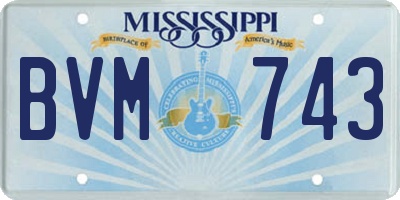 MS license plate BVM743