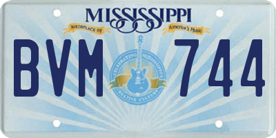 MS license plate BVM744