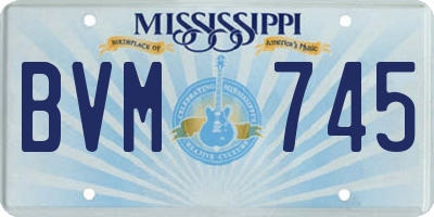 MS license plate BVM745