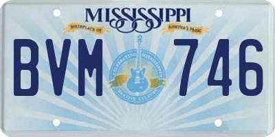 MS license plate BVM746