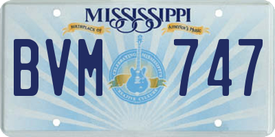 MS license plate BVM747
