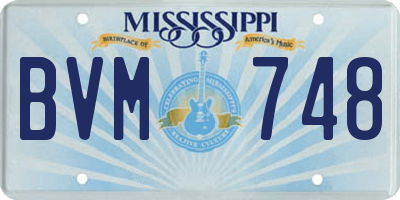 MS license plate BVM748