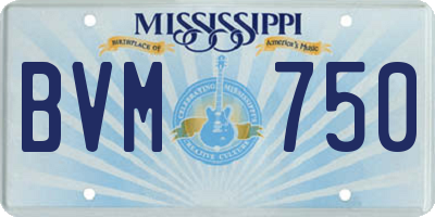 MS license plate BVM750