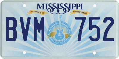 MS license plate BVM752