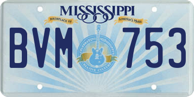 MS license plate BVM753