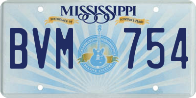 MS license plate BVM754