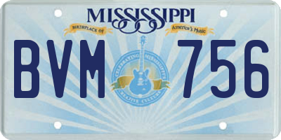 MS license plate BVM756