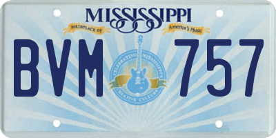 MS license plate BVM757