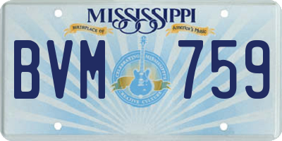 MS license plate BVM759