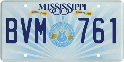 MS license plate BVM761