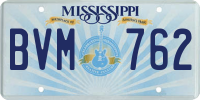 MS license plate BVM762