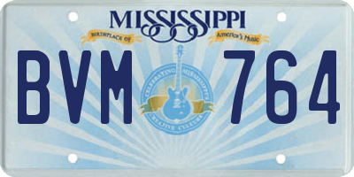 MS license plate BVM764