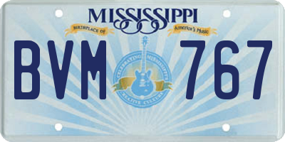 MS license plate BVM767