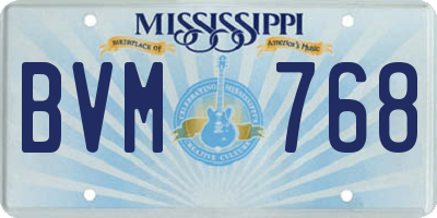 MS license plate BVM768