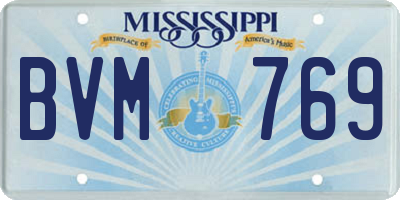 MS license plate BVM769