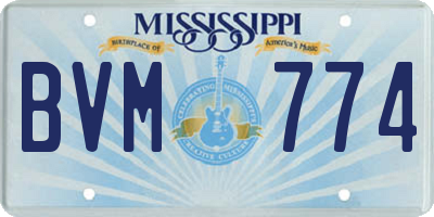 MS license plate BVM774