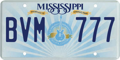 MS license plate BVM777