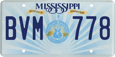 MS license plate BVM778
