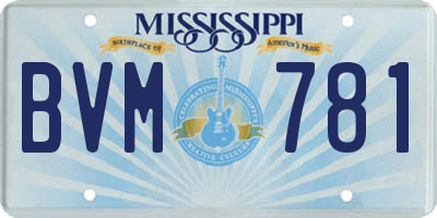 MS license plate BVM781