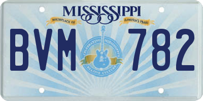 MS license plate BVM782