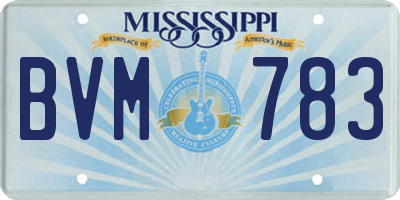 MS license plate BVM783