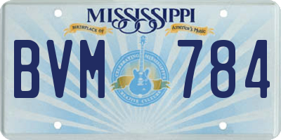 MS license plate BVM784
