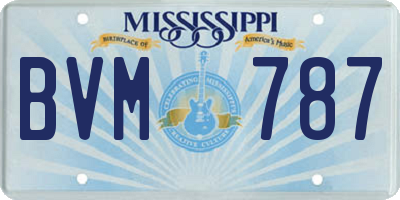MS license plate BVM787