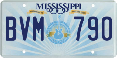 MS license plate BVM790