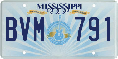 MS license plate BVM791