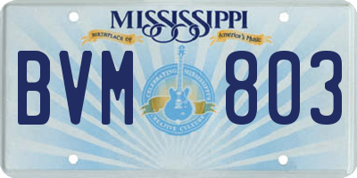 MS license plate BVM803
