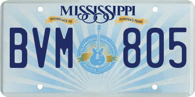 MS license plate BVM805