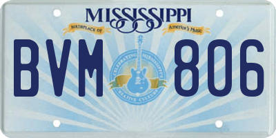MS license plate BVM806