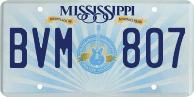 MS license plate BVM807