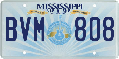 MS license plate BVM808