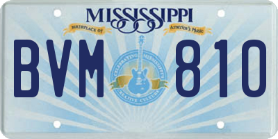 MS license plate BVM810