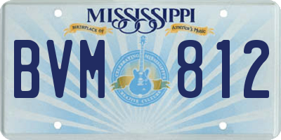 MS license plate BVM812