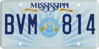 MS license plate BVM814