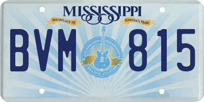 MS license plate BVM815