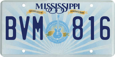 MS license plate BVM816