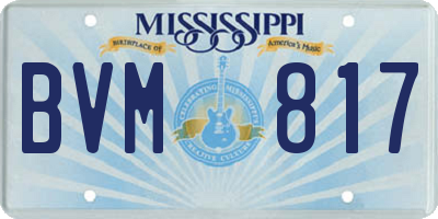 MS license plate BVM817