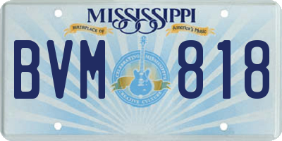 MS license plate BVM818