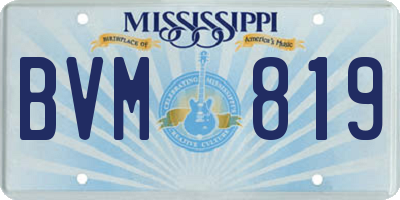 MS license plate BVM819