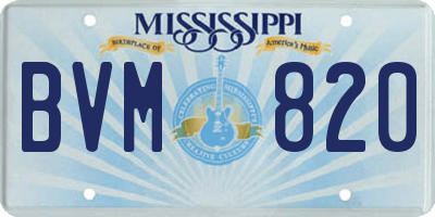 MS license plate BVM820