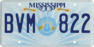 MS license plate BVM822