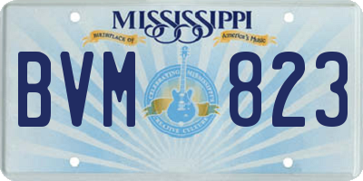 MS license plate BVM823