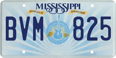 MS license plate BVM825