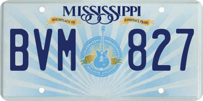 MS license plate BVM827