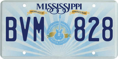 MS license plate BVM828