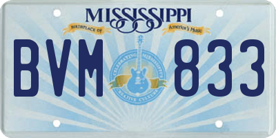 MS license plate BVM833