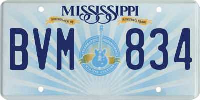 MS license plate BVM834